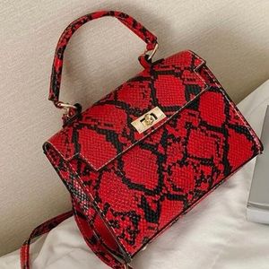MAKE AN OFFER! Red & black snakeskin bag